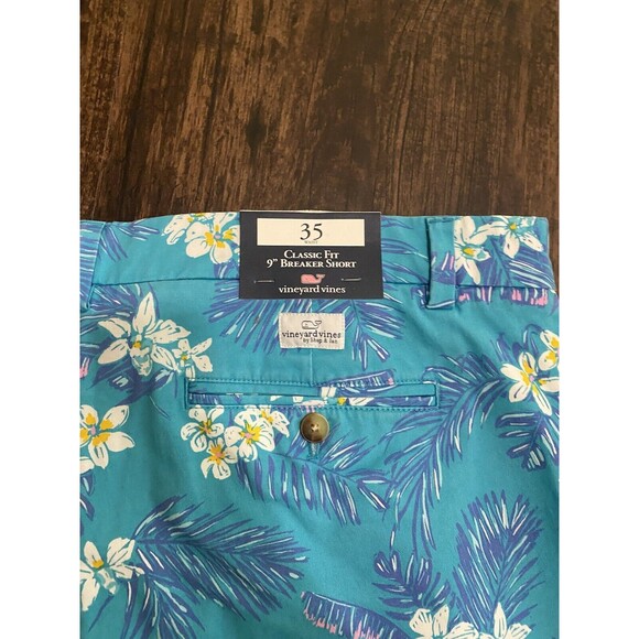 Vineyard Vines Men's 37 Breaker Shorts Palm Tree Pattern 8.5 inch Inseam Blue - Picture 6 of 10